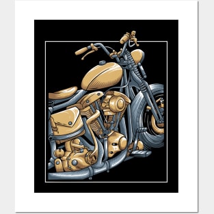 classic motorcycle Posters and Art